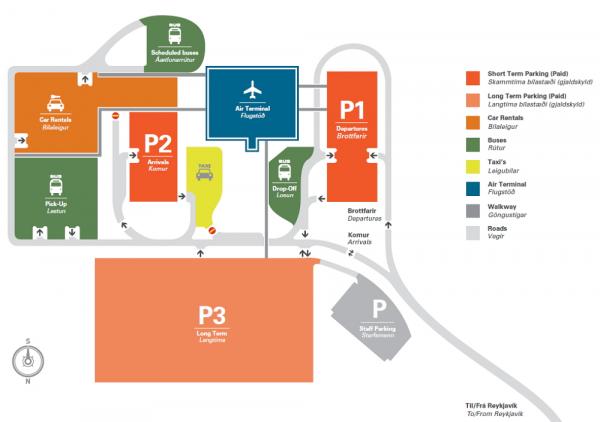 Esquema del aeropuerto internacional de Keflavik